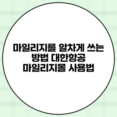 마일리지를 알차게 쓰는 방법 대한항공 마일리지몰 사용법