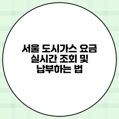 서울 도시가스 요금 실시간 조회 및 납부하는 법