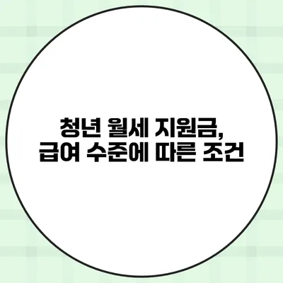 청년 월세 지원금, 급여 수준에 따른 조건